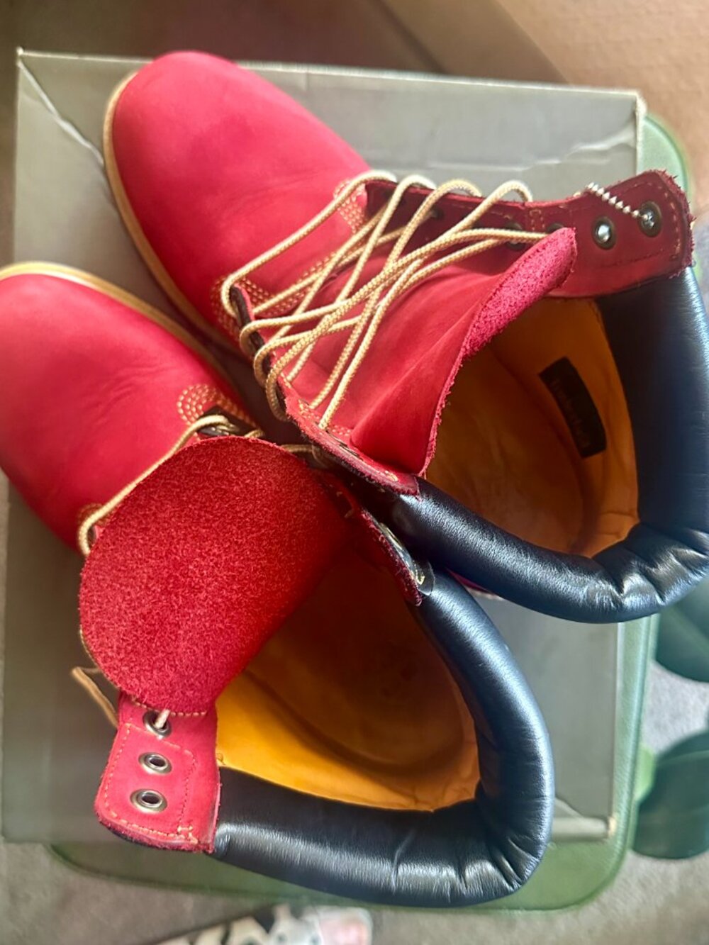Custom Red & Black Timberland Boots Men’s Size 7 Hip Hop Streetwear - Picture 12 of 13